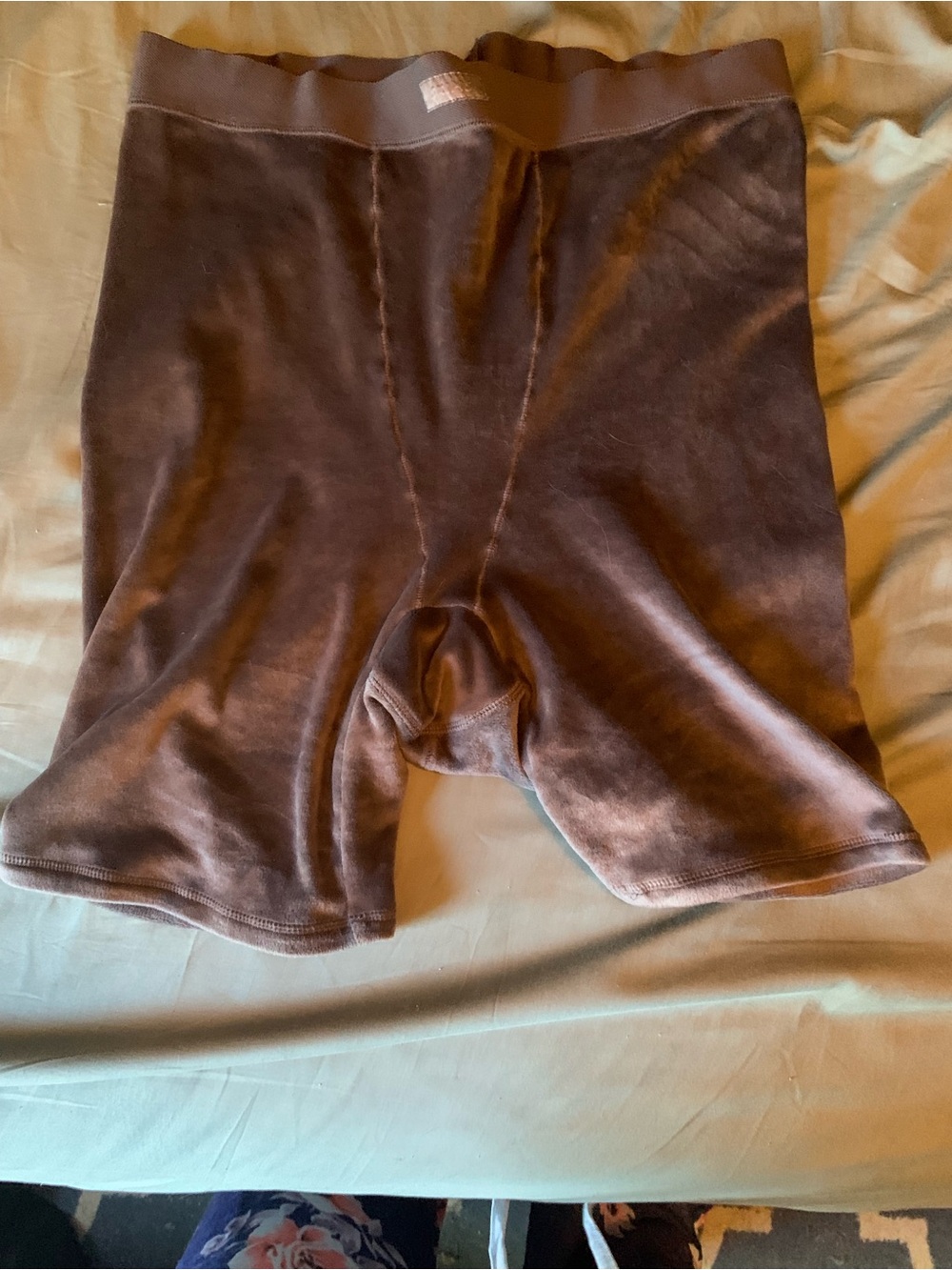 SKIMS Women’s Velour Shorts in Dark Brown